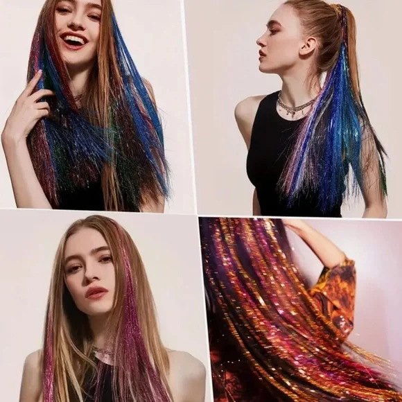 Hair Tinsel, CHOOSE TWO COLORS, Glitter Fairy Hair, NIP🤩, Temporary Hair Color - Picture 3 of 9